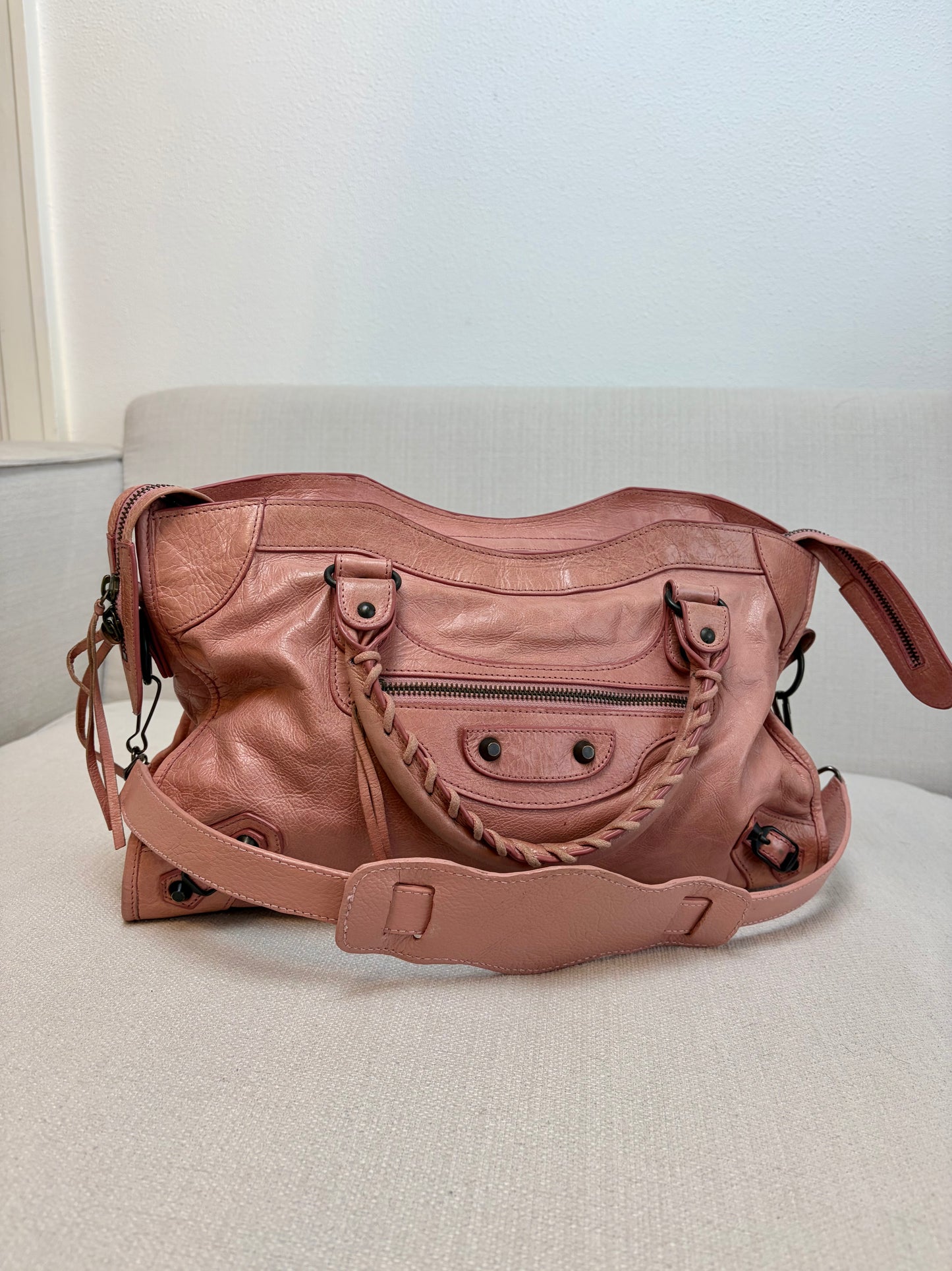 Balenciaga Inspired Rosewood City Bag