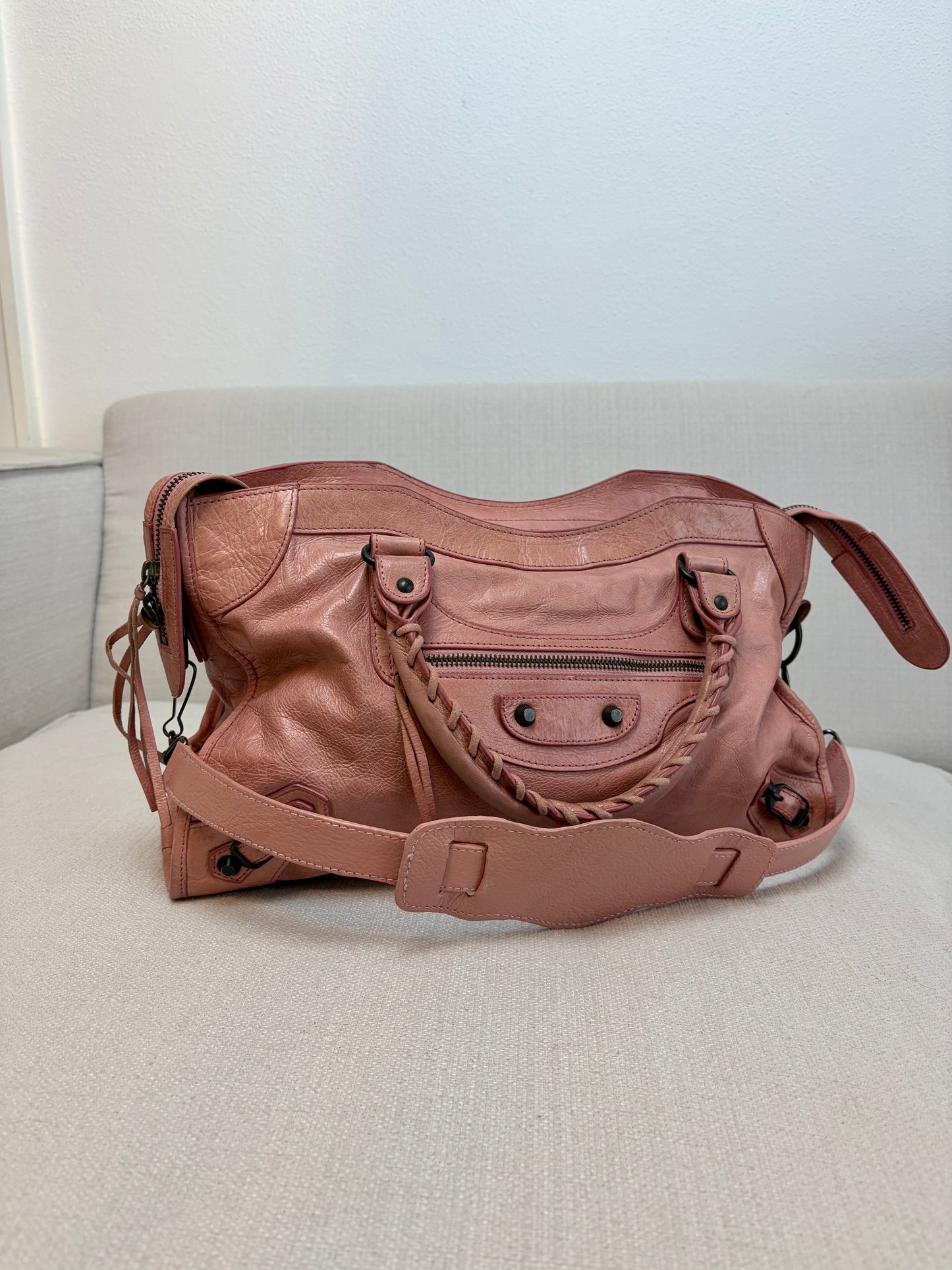 Balenciaga Inspired Rosewood City Bag