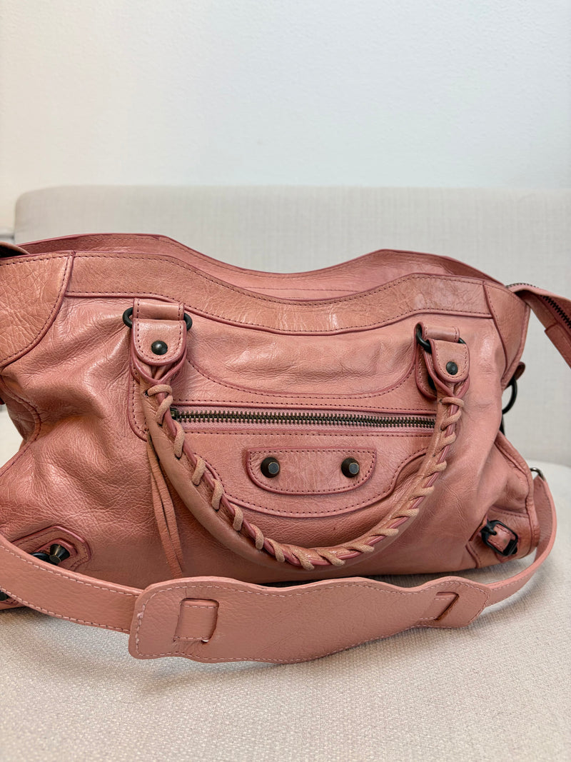 Balenciaga Inspired Rosewood City Bag