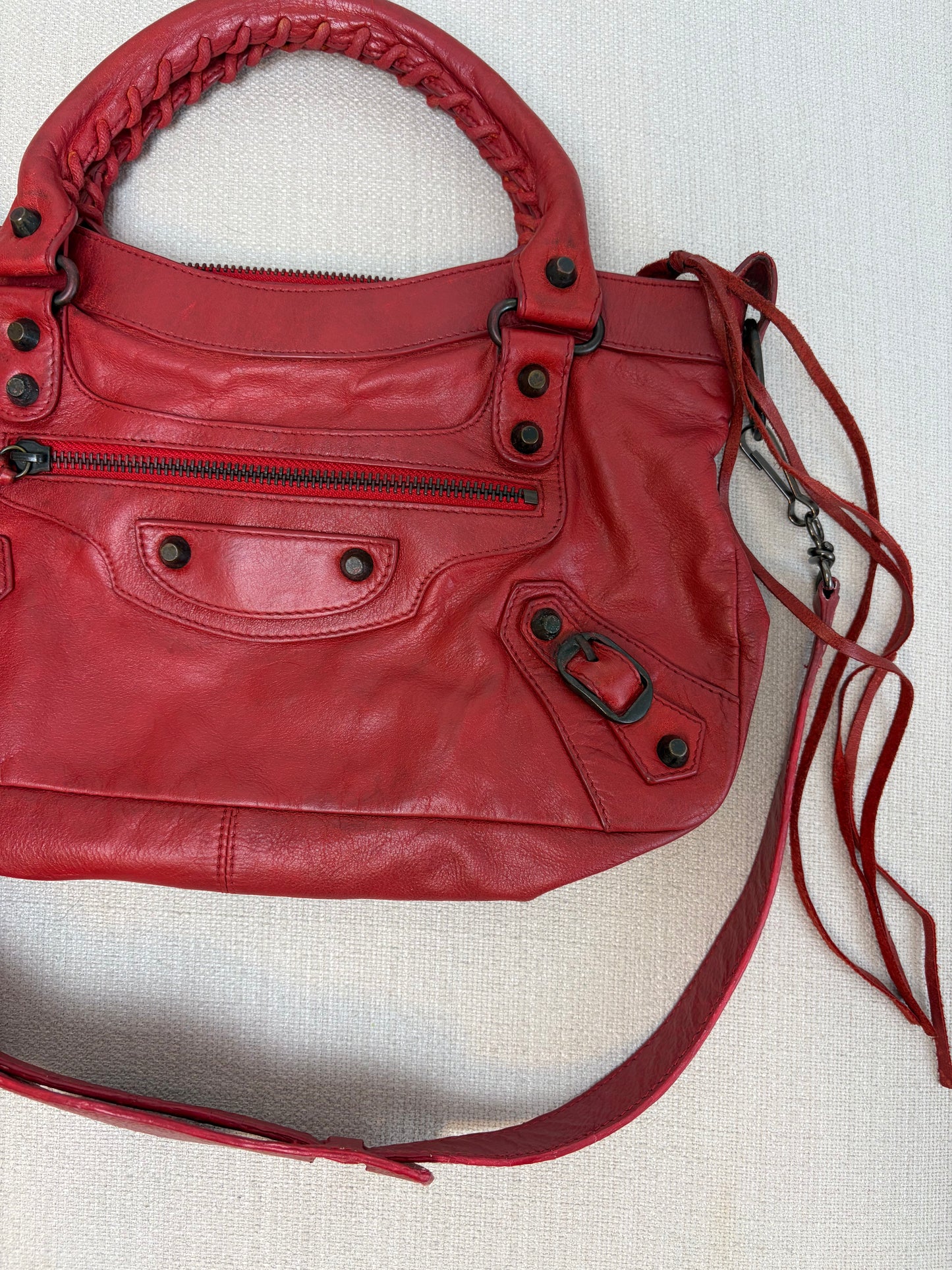 Balenciaga Inspired Rouge Moto Bag