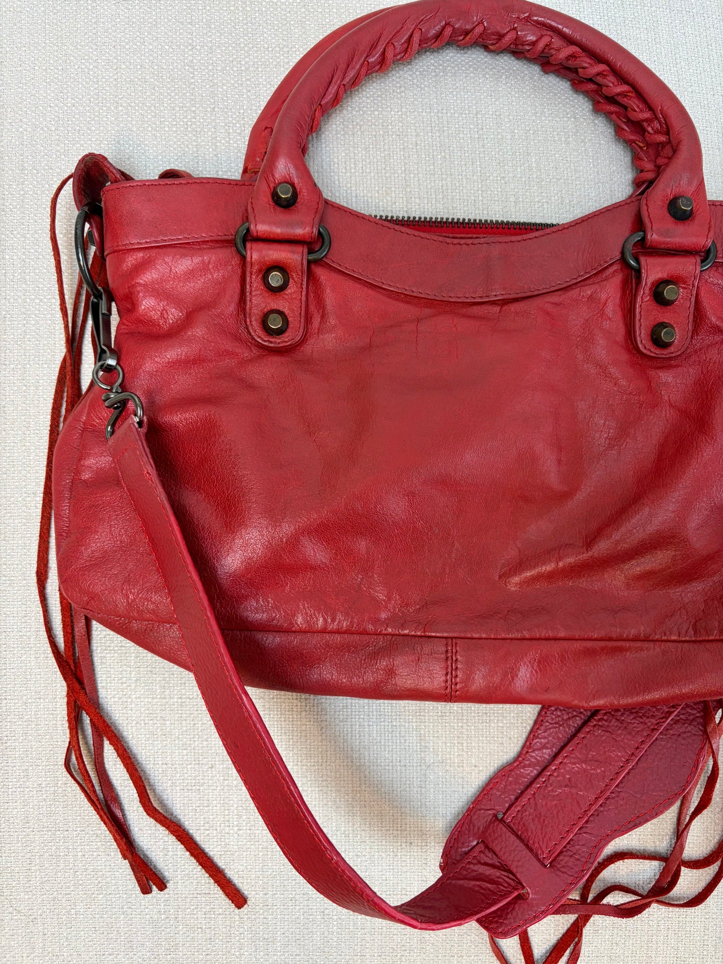 Balenciaga Inspired Rouge Moto Bag