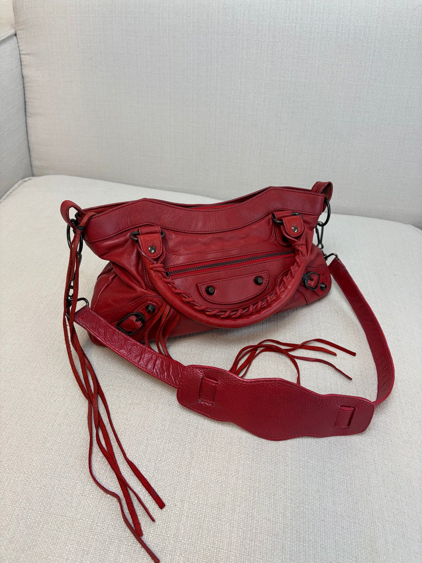 Balenciaga Inspired Rouge Moto Bag