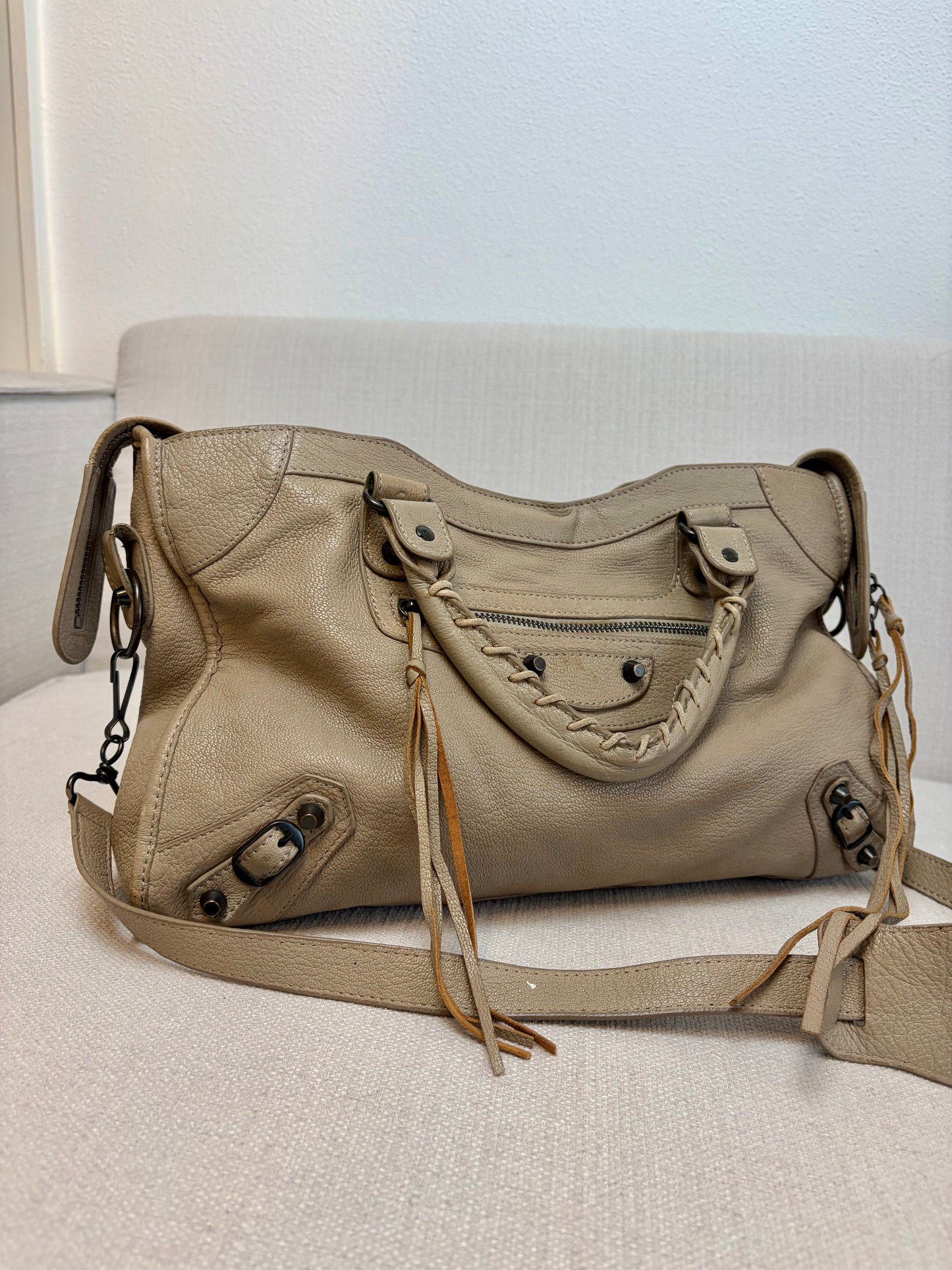 Balenciaga Inspired Nude City Carry